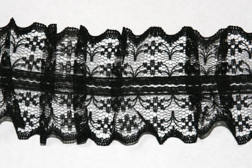  155 черный РЮШИ ширина 40мм (намотка 25 ярдов = 23 метров)  ТриКатушки