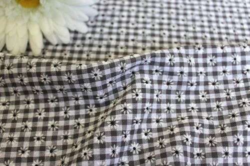  Хлопок клетка флок арт 2098 цв. 801 (92% Хлопок, 8%ЭЛ), 220г/м. пог  ТриКатушки