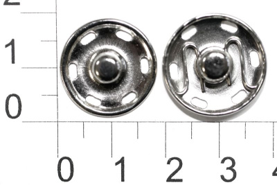  Кнопка металл (нерж), пришивная потайная, D=19мм, цв.Никель (упаковка 500 штук)  ТриКатушки