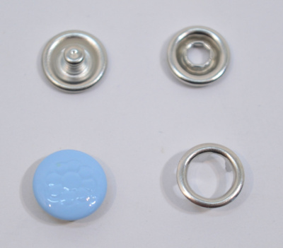  Кнопка с крышкой 9,5 мм РОМАШКА цв.Голубой (уп 20 шт.) ProKnopka  ТриКатушки
