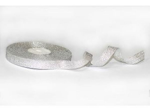  Лента метализированная 12мм (рулон 36 ярдов) серебро  ТриКатушки