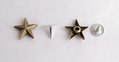  051-F антик Хольнитены декоративные "металл" 15мм (упаковка 500 штук)  ТриКатушки