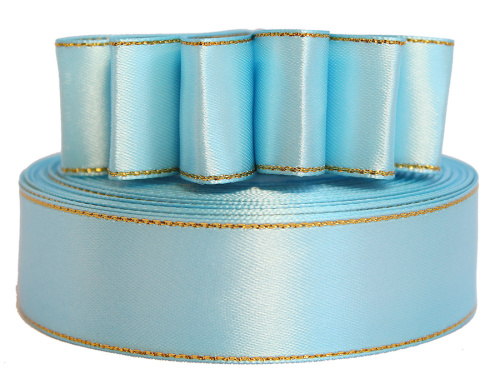  Лента атласная с металлизированной кромкой 25мм (намотка 36 ярдов) цв. 3105  ТриКатушки