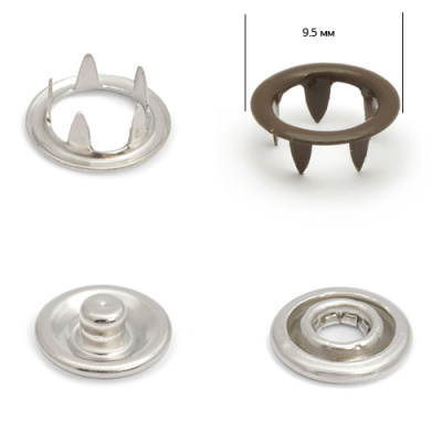  Кнопка рубашечная (кольцо) 9,5 мм - эмаль 301/1440 шт., цв. коричневый  NS  ТриКатушки