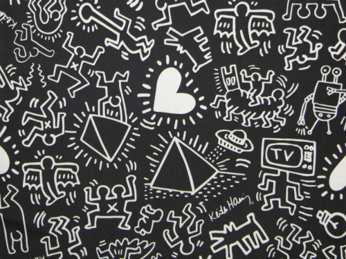  Ткань курточная детская  Дьюспо 240T WR PU цв.People черный с белым  ТриКатушки