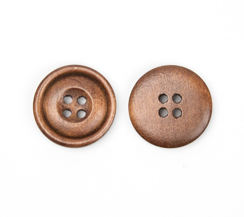 Пуговицы деревянные, арт. 0452, цв. Орех, 44L-28мм (уп.50 шт.)  ТриКатушки