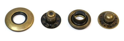  Кнопка металл (нерж), клямерная, D=20мм, цв.Антик (упаковка 500 штук)  ТриКатушки