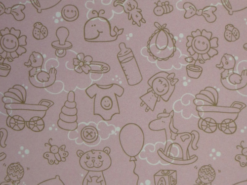  Ткань курточная детская  Дьюспо 240T WR PU цв.Baby Boom розовый+коричневый  ТриКатушки