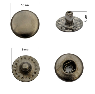  Кнопка Нержавеющие VT-2 Альфа 10 ммЦв. Черный Никель (уп.1440шт),New Star  ТриКатушки