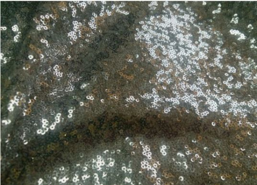  Ткань 5026 Сетка пайетки диск №801 серый  ТриКатушки