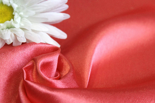  Ткань 2000 Крепсатин, ш.150см., №217 коралловый  ТриКатушки