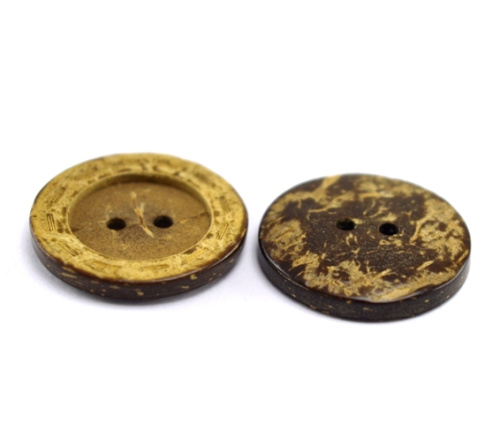  Пуговицы кокос CY 0219 36L-23мм,2 прок.цв. Натуральный(уп.500 шт)  ТриКатушки