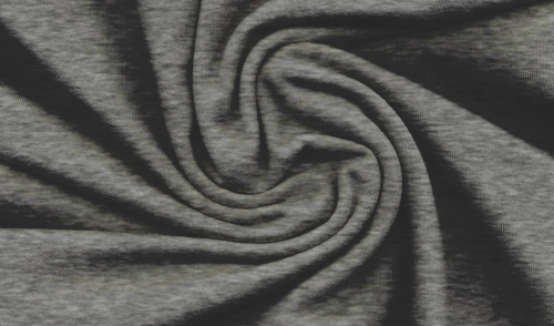  Ткань Футер 3-х нитка г/к петельный 320гр.кв.м, 70% Хб+30% ПЭ (меланж), пенье, цв. Антрацит меланж (  ТриКатушки