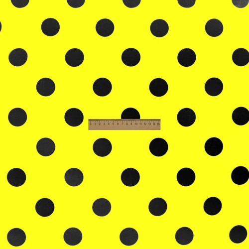  Ткань Кашибо горох 4,2см желтый/черный арт. 5053  ТриКатушки