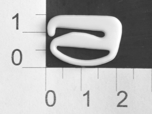  1509S белый Крючок пластик ширина=15мм (упаковка 1000 штук)  ТриКатушки