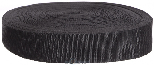  Стропа текстильная 25мм 13г/м цв.Черный (уп100м) Россия  ТриКатушки