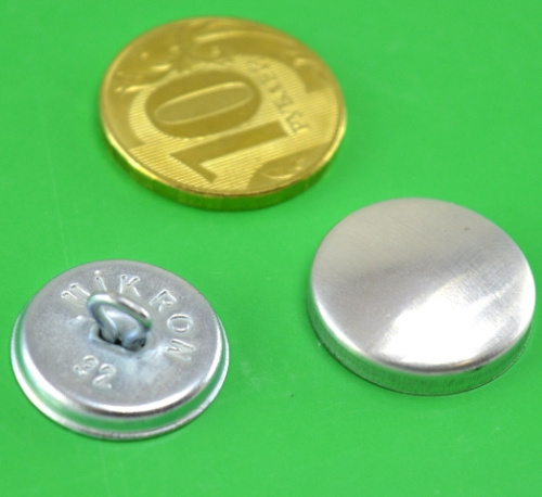  Заготовка для обтяжки пуговиц №32 (20,5 мм) СТАЛЬ (уп.500шт) "Микрон"  ТриКатушки