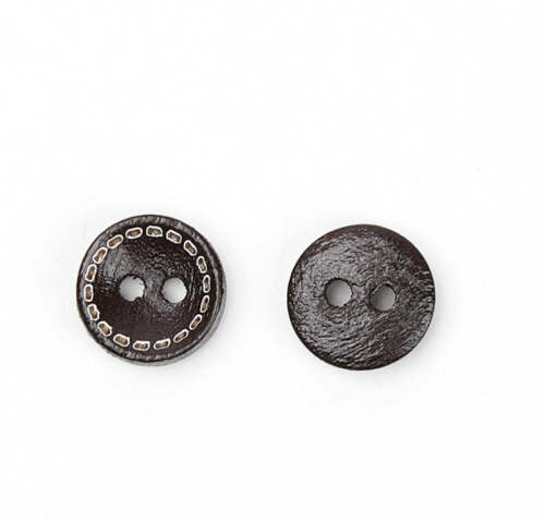  Пуговицы деревянные, арт. 0414, цв.Черная акация, 32L-20мм/1000шт  ТриКатушки