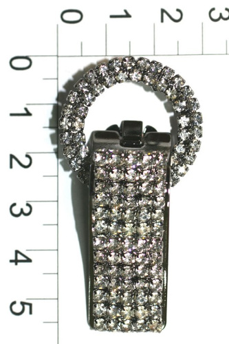  3200 черный никель Клипса со стразами  ТриКатушки