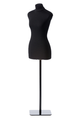  Масштабный манекен Betty standart 1:2, Женский, р.42, цв. Черный, на подставке "Черный квадрат"  ТриКатушки