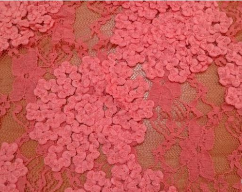  Гипюр кружево 5010 ш.150см.,пл.130г/м., №217 розовый (коралл)  ТриКатушки