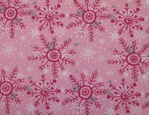  Ткань курточная детская  Дьюспо 240T WR PU цв.Snowflakes-18 розовый 135  ТриКатушки