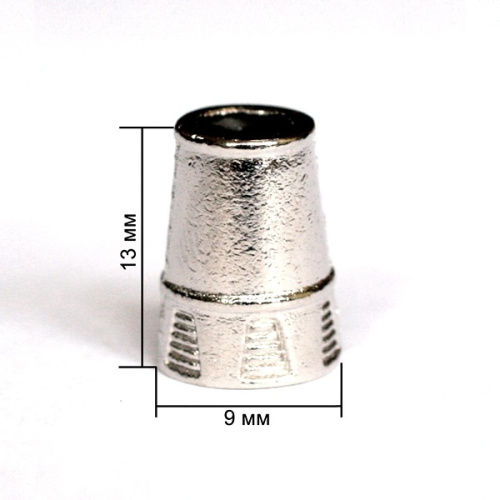  1478К никель концевик металл h=13мм (упаковка 500 штук)  ТриКатушки