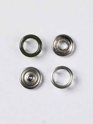  Кнопка рубашечная (кольцо) 9,5 мм - эмаль 327/1440 шт., цв. хаки TALS  ТриКатушки