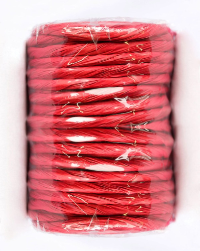  Шнур для упаковки "бумага" 5мм (упаковка 14 метров) цв. №01 красный  ТриКатушки