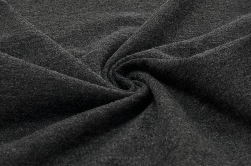  Ткань Кулирная гладь г/к с/л, 210гр.кв.м, 62% Хб + 30%ПЭ + 8% лайкра (меланж), пенье, цв. Антрацит  ТриКатушки