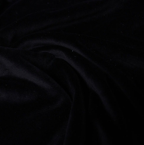  Бархат-велюр стрейч арт.3019 цв.999 черный  ТриКатушки