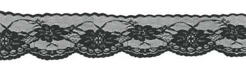  730 черный кружево-капрон 50мм (намотка 27,4 метров)  ТриКатушки