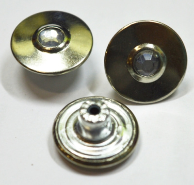  Розн. уп. Пуговицы джинсовые 17мм, 755-G со стразой цв.Никель (20 шт.)  ТриКатушки