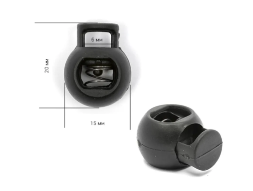  Фиксатор для шнура Шар 8953 цв.Черный (уп.50/250/500 шт)  ТриКатушки