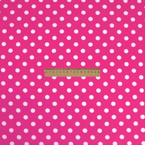  Ткань Кашибо горох 1,2см розовый/белый арт. 5053  ТриКатушки
