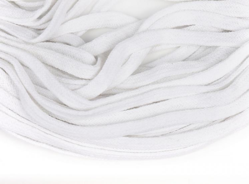  Шнур плоский полиэфирный 7мм (уп.200м) цв. белый  ТриКатушки