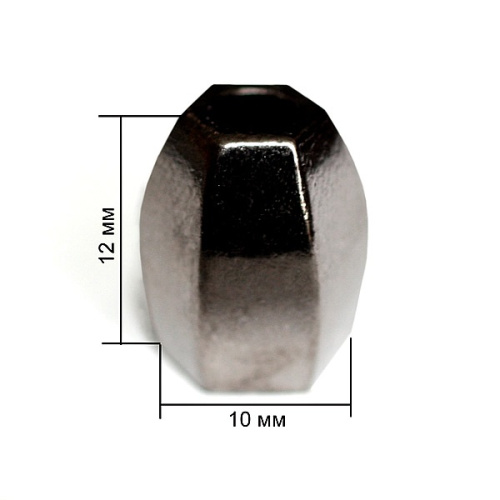  16641К черный никель концевик металл h=12мм (упаковка 500 штук)  ТриКатушки