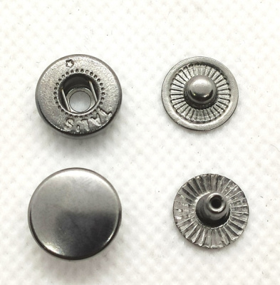  Кнопка Альфа 12,5мм сталь цв. Черный Никель  (уп 720 шт) Tals  ТриКатушки