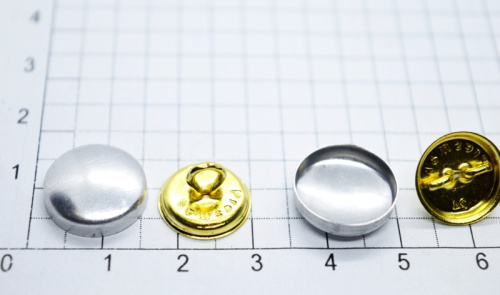  Заготовка для обтяжки пуговиц Presmak №24 (15мм) СТАЛЬ, ножка цв. золото (уп 500шт)  ТриКатушки