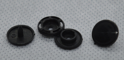  Кнопка пластиковая 15 мм цв.Черный (уп 500шт)  ТриКатушки