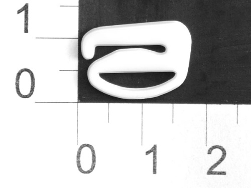  Крючок для бюстгальтера Пластик 1209S белый ш.12мм (уп.50 шт.) "Proknopka"  ТриКатушки