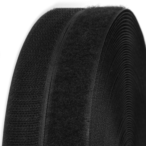  Лента-контакт (липучка велкро) пришивная 20мм  цв. Черный ,1 метр  ТриКатушки