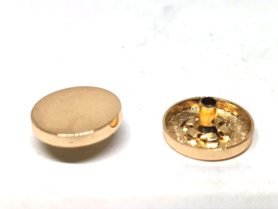 Шляпка плоская к кнопке литая 15 мм Premium (Нержавеющие) цв.Золото (уп.10/100 шт)  ТриКатушки