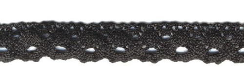  0079F черный кружево вязанное 12мм (намотка 20 ярдов = 18,3 метров)  ТриКатушки