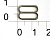 Розн.уп. Пряжка регулятор для бюстгальтера Металл 1208Н никель  ш.12мм (уп.50 шт.)