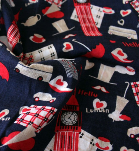  Ткань Поплин-жатка ПРИНТ арт. 2112 цв. 12  ТриКатушки