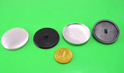  Заготовка для обтяжки пуговиц №60 (38 мм) пластик цв.Черный (уп 100шт)  ТриКатушки