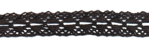  0004F черный кружево вязанное 21мм (намотка 20 ярдов = 18,3 метров)  ТриКатушки