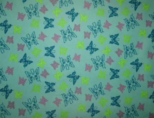  Ткань курточная детская  Дьюспо 240T WR PU цв.Butterfly бл. бирюза 14-4811  ТриКатушки