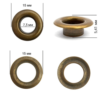  Люверсы №5 8мм сталь Антик (уп 1000шт) Tals  ТриКатушки